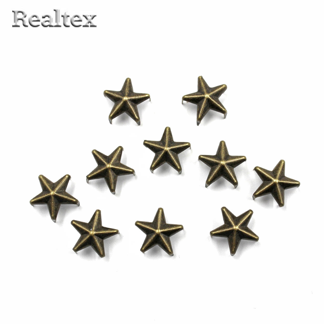 Украшение на шипах "Звёздочки" 12мм Realtex цв.антик