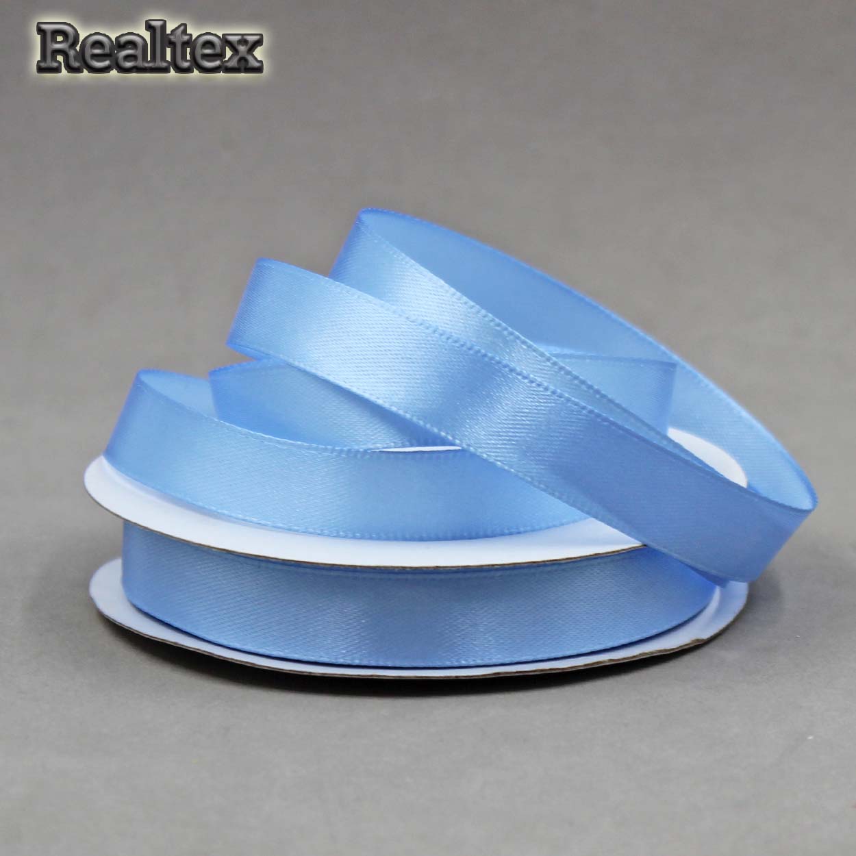 Лента атласная 12мм Realtex (27,4м) цв.185 голубой