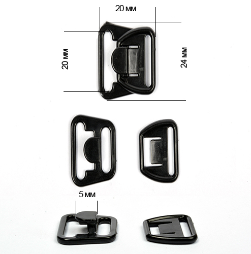 Застежка-крючок TBY-75303 пластиковая для бюстгалтера для кормящих мам 20мм (20шт) цв.чёрный 