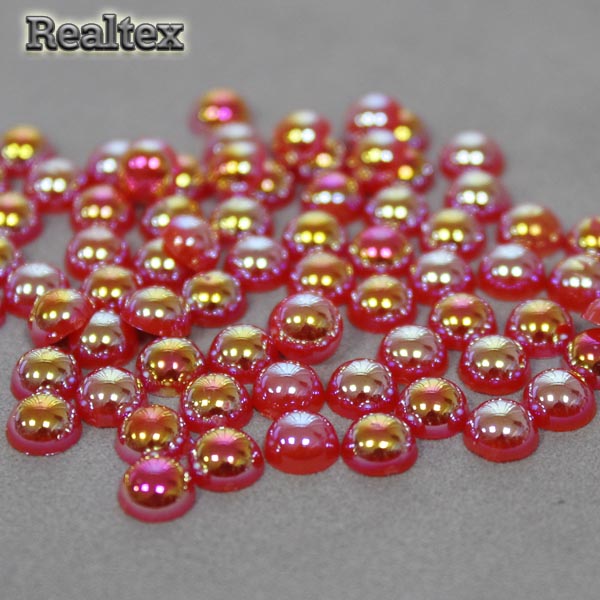 Полу-бусы  8мм (20гр) цв.АВ 40 красный  