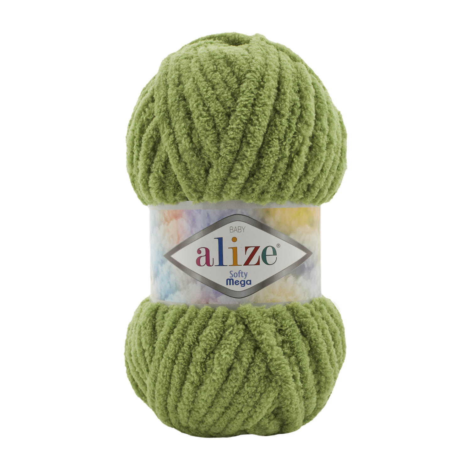 Пряжа Alize "Softy Mega" (100гр) цв.485 зелёное яблоко