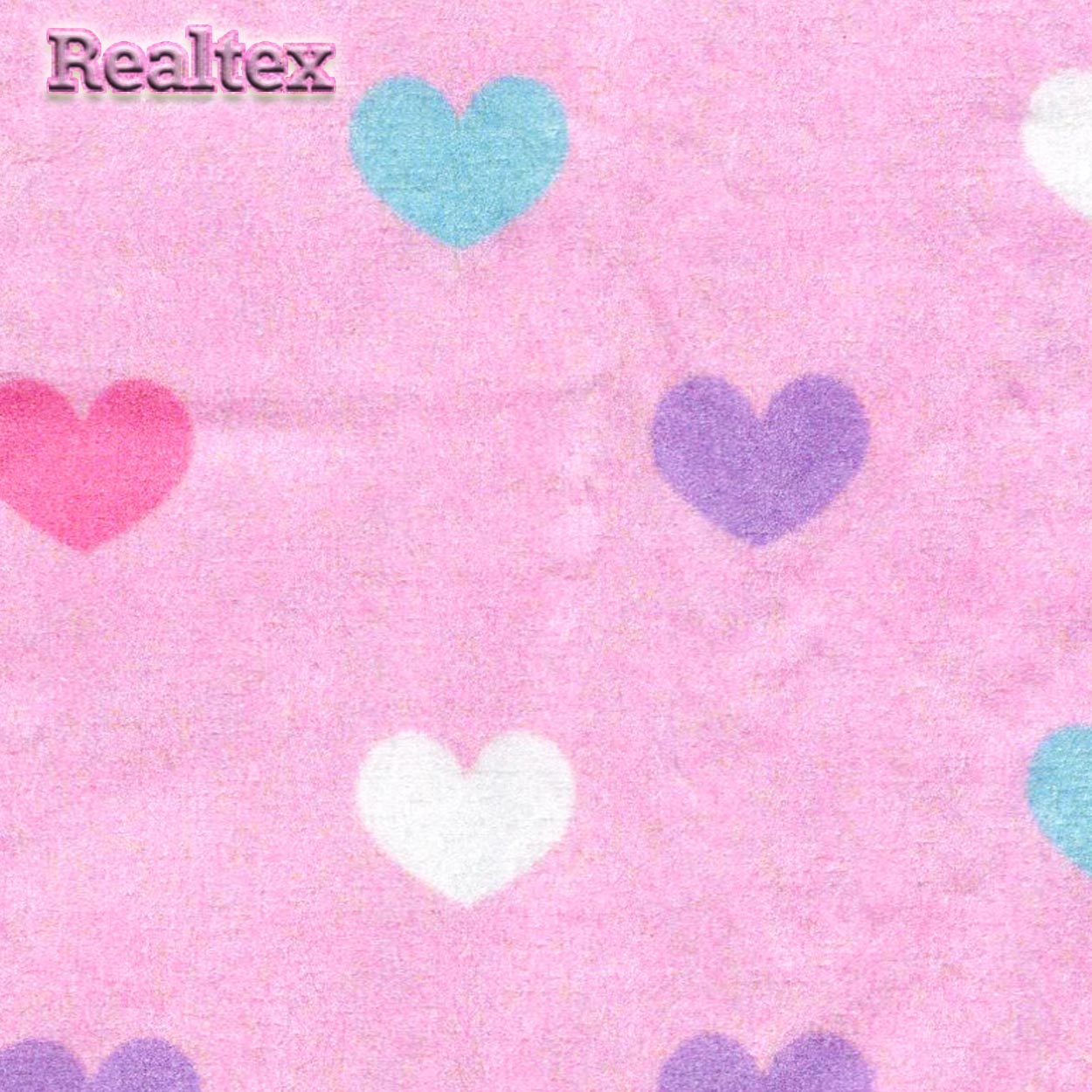 Мех с принтом сердечки коротковорсовый 29497 3мм цв.светло-розовый/белый/сиреневый/голубой