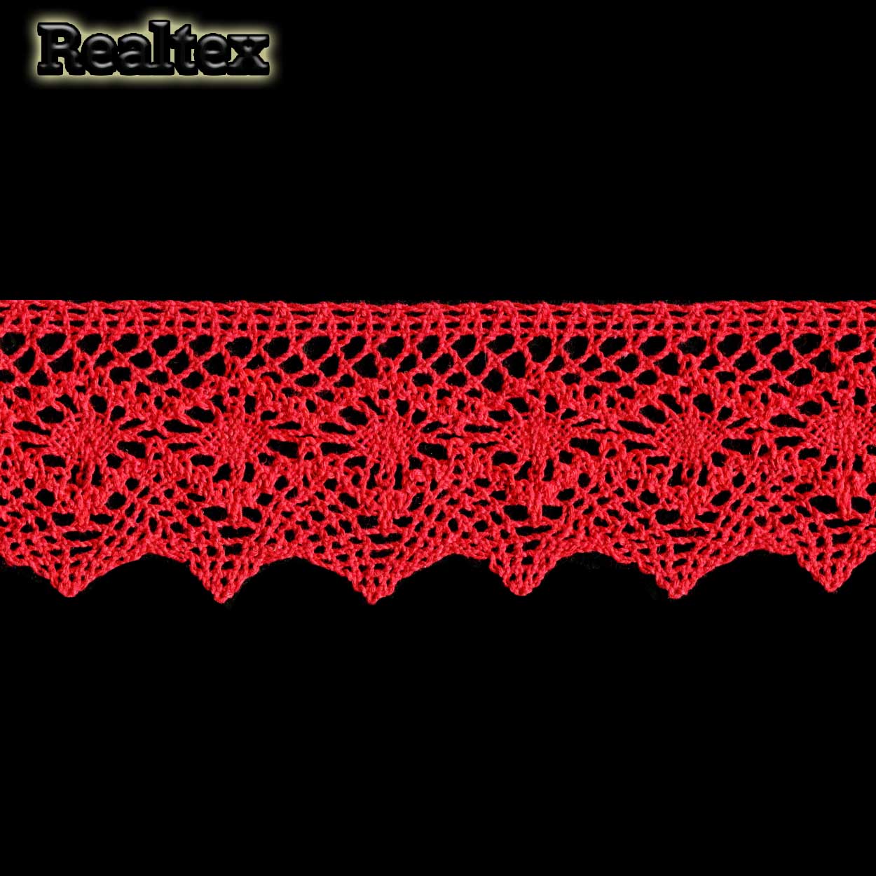 Кружево вязаное  60мм 60.01.198 цв.16 красный