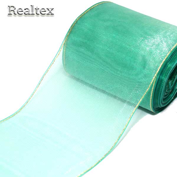 Лента капроновая 80мм "Органза-80" с3651г17 с метанитом цв.св.салатовый