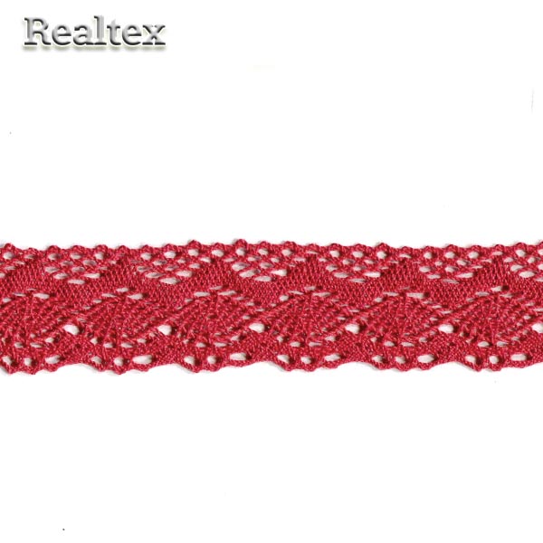 Кружево вязаное  38мм 38.01.054 цв.16 красный