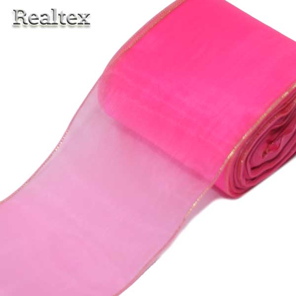 Лента капроновая 80мм "Органза-80" с3651г17 с метанитом цв.07 яр.розовый