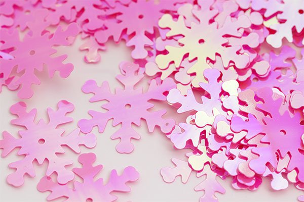 Пайетки россыпью TBY-FLK526 снежинки 25мм цв.029 розовый 