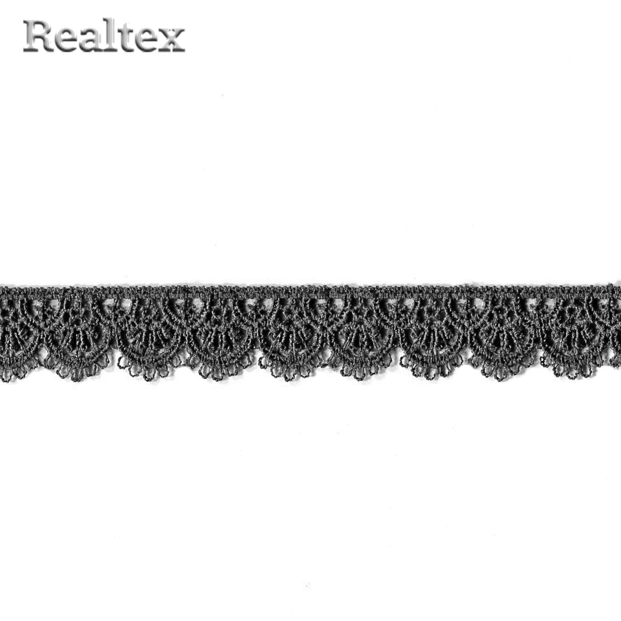 Кружево  гипюр  Realtex  18мм LF-190/CS091 цв.243 темно-серый