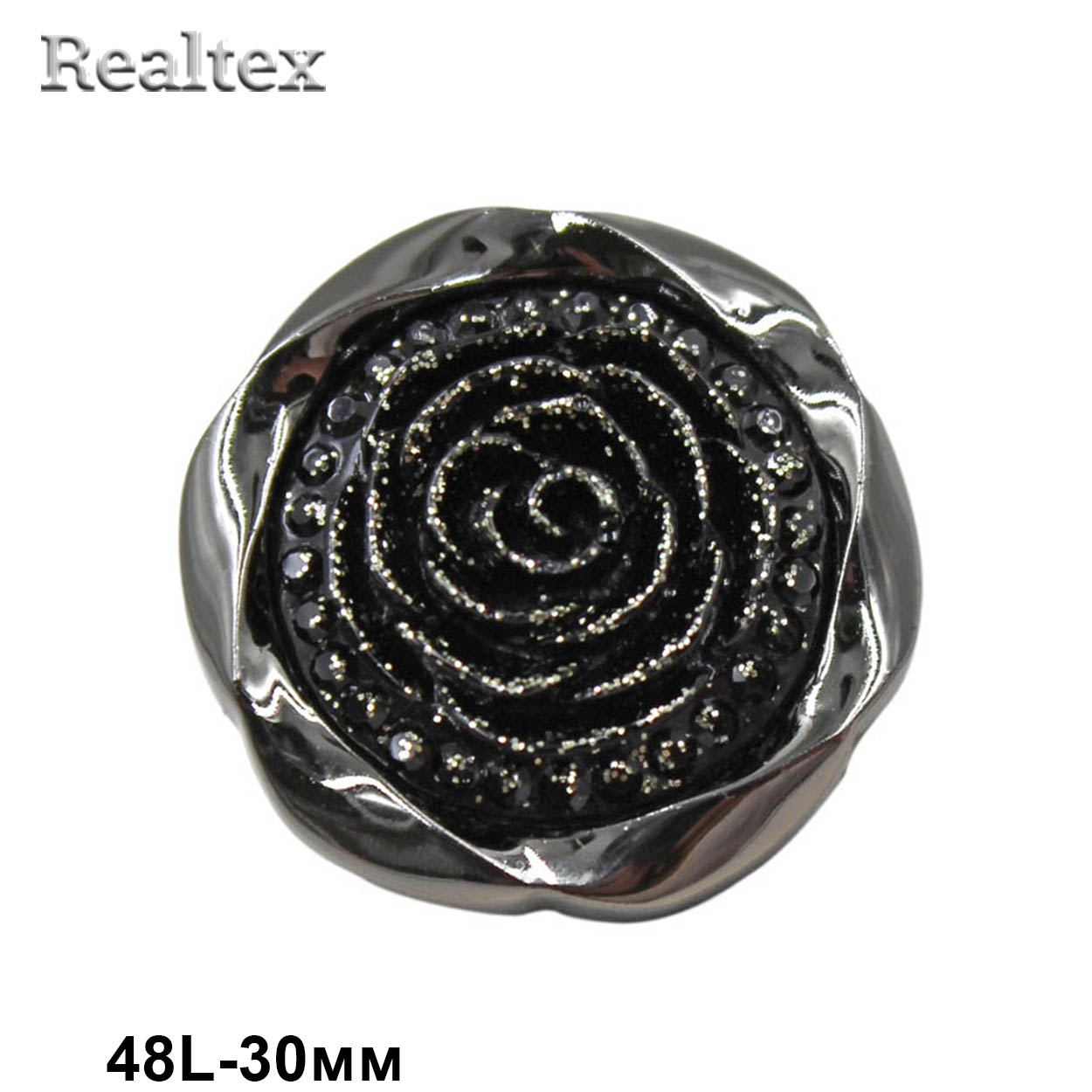 Пуговицы VB  1 48L (10шт) цв.черный/темный никель