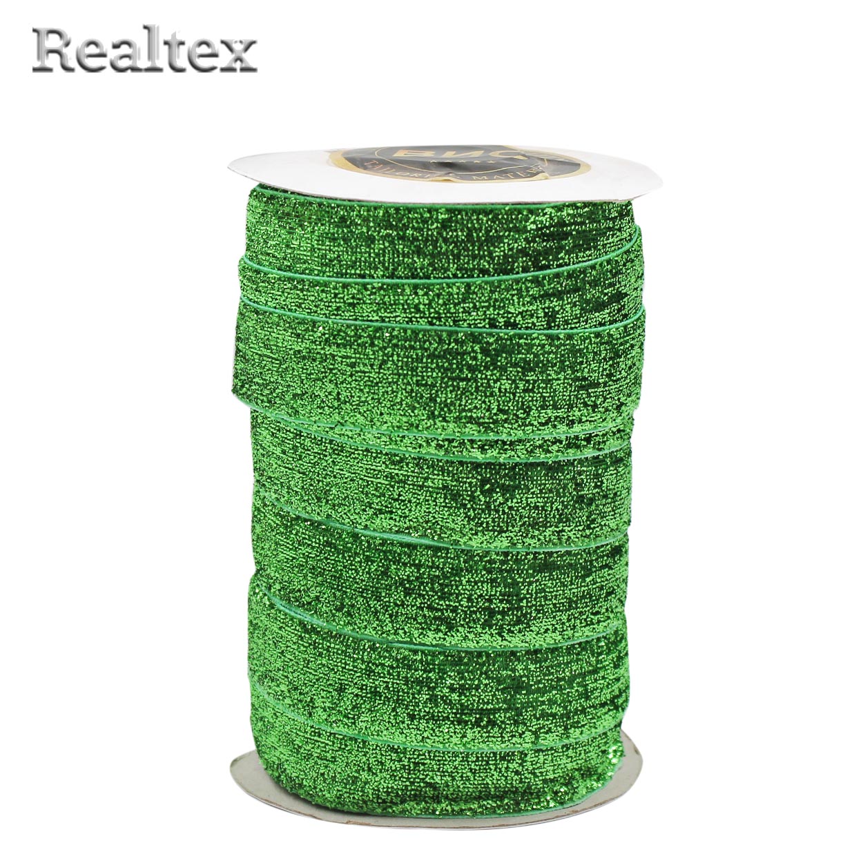 Лента бархатная люрекс RS 20мм цв.06 зелёный