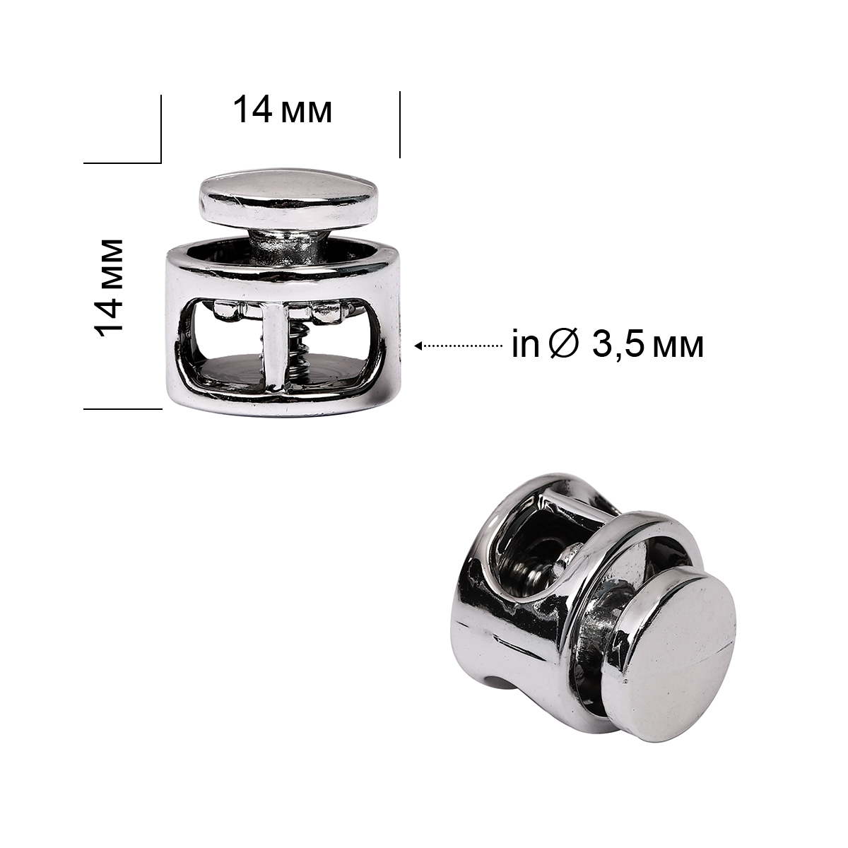 Фиксатор пластик TBY 0324 14*14мм (20шт) цв.никель