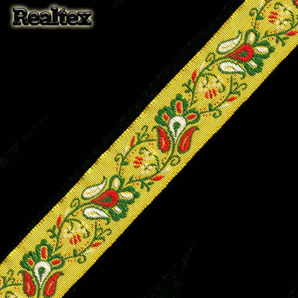 Тесьма жакардовая 24мм с1852г17 рис.8933 (25м) цв.желтый