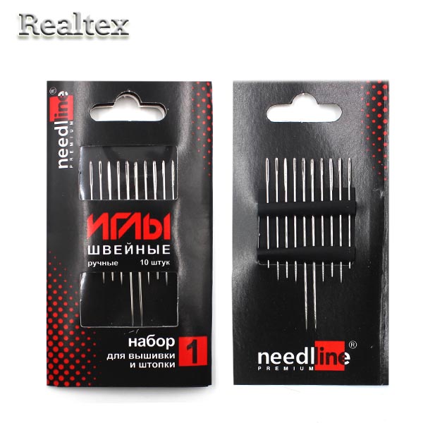 Набор игл швейных ручных для вышивки и штопки №1 ИЗ-200920 никелированных ассорти (10игл)