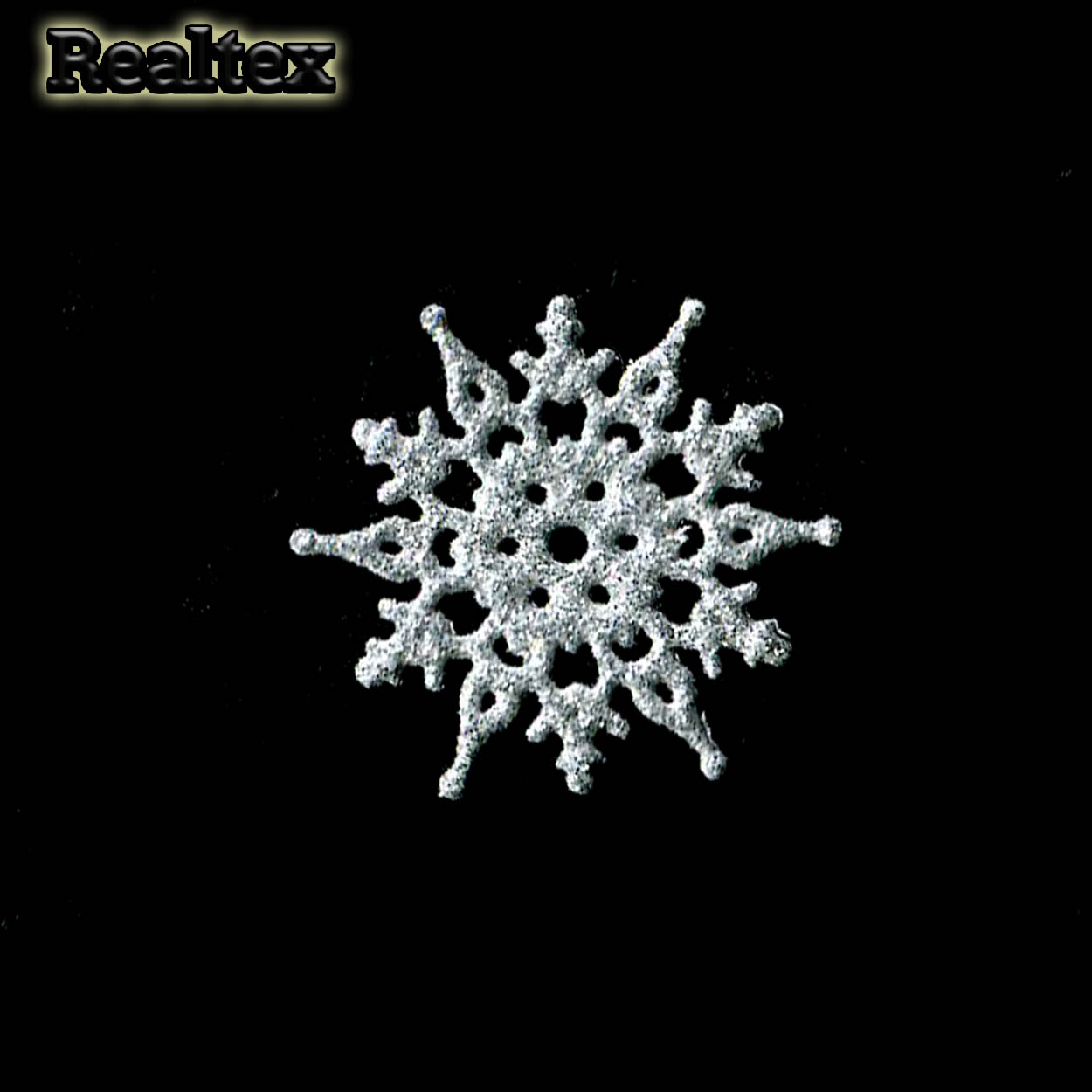 Набор 15 "Снежинки" из глиттерного фоамирана 35мм (10 шт) цв.серебро