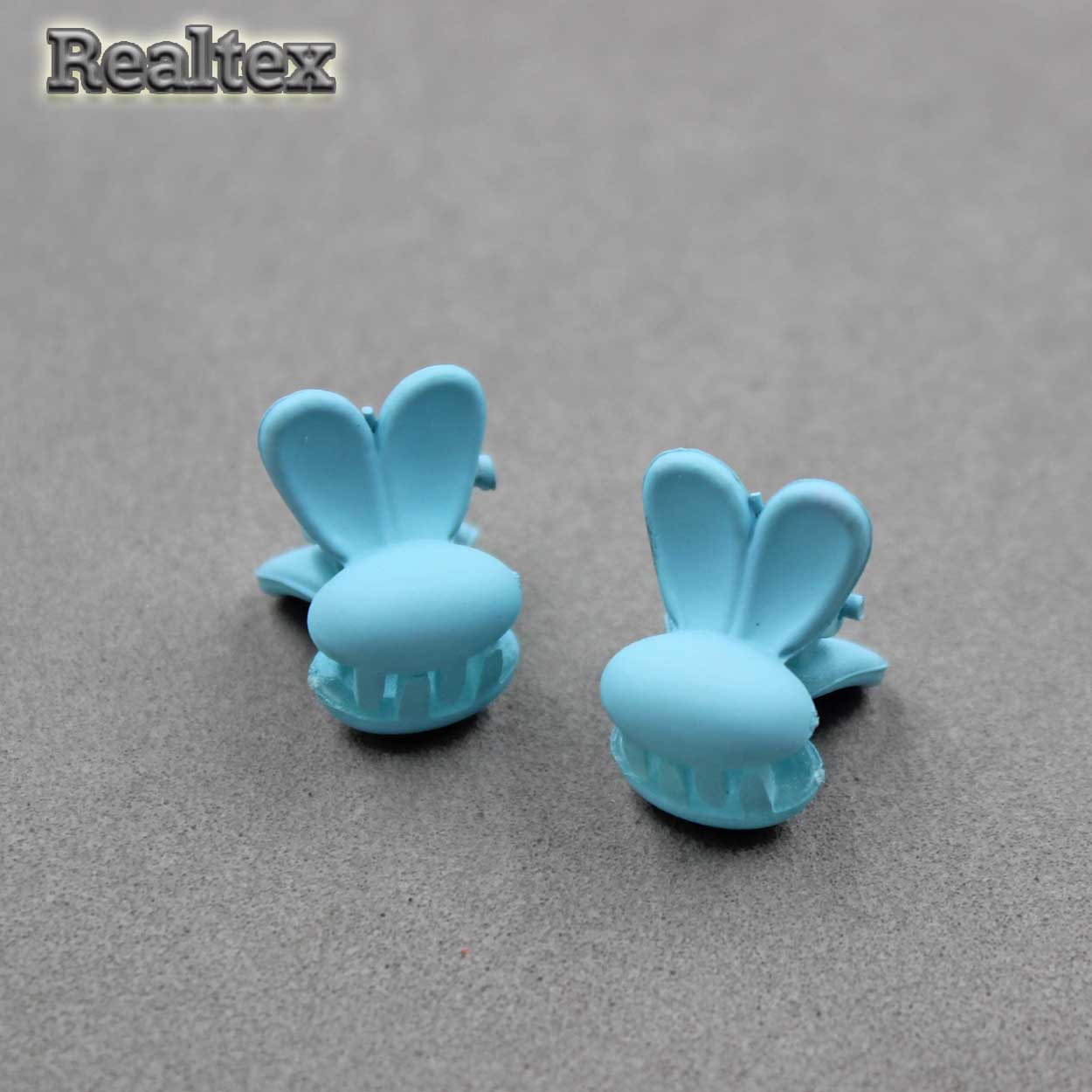 Заколка-краб мини 29552 "Зайка" (2шт) цв.голубой