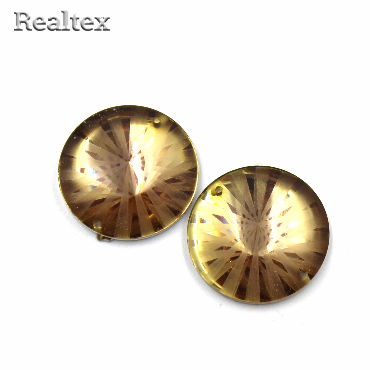 Стразы пластиковые пришивные AB-8 малые цв.бежевый 