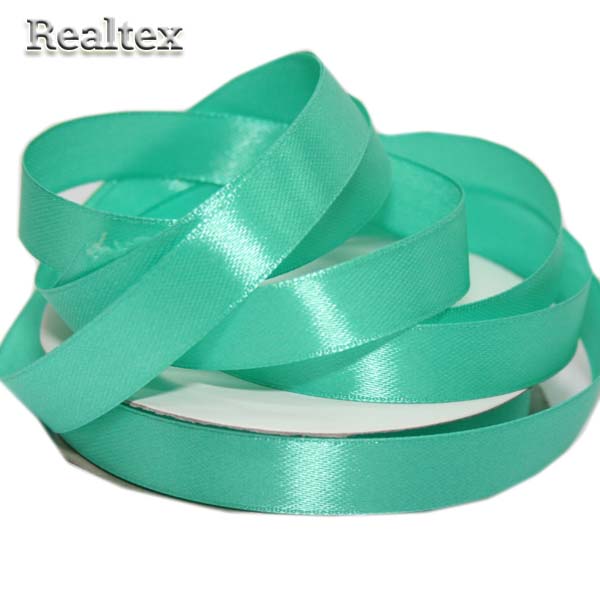 Лента атласная 12мм Realtex (32,9м) цв.101 зелен.бирюза