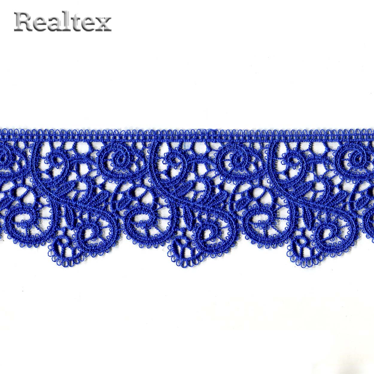 Кружево  гипюр  Realtex  60мм R-6510 (9,1м) цв.256 электрик