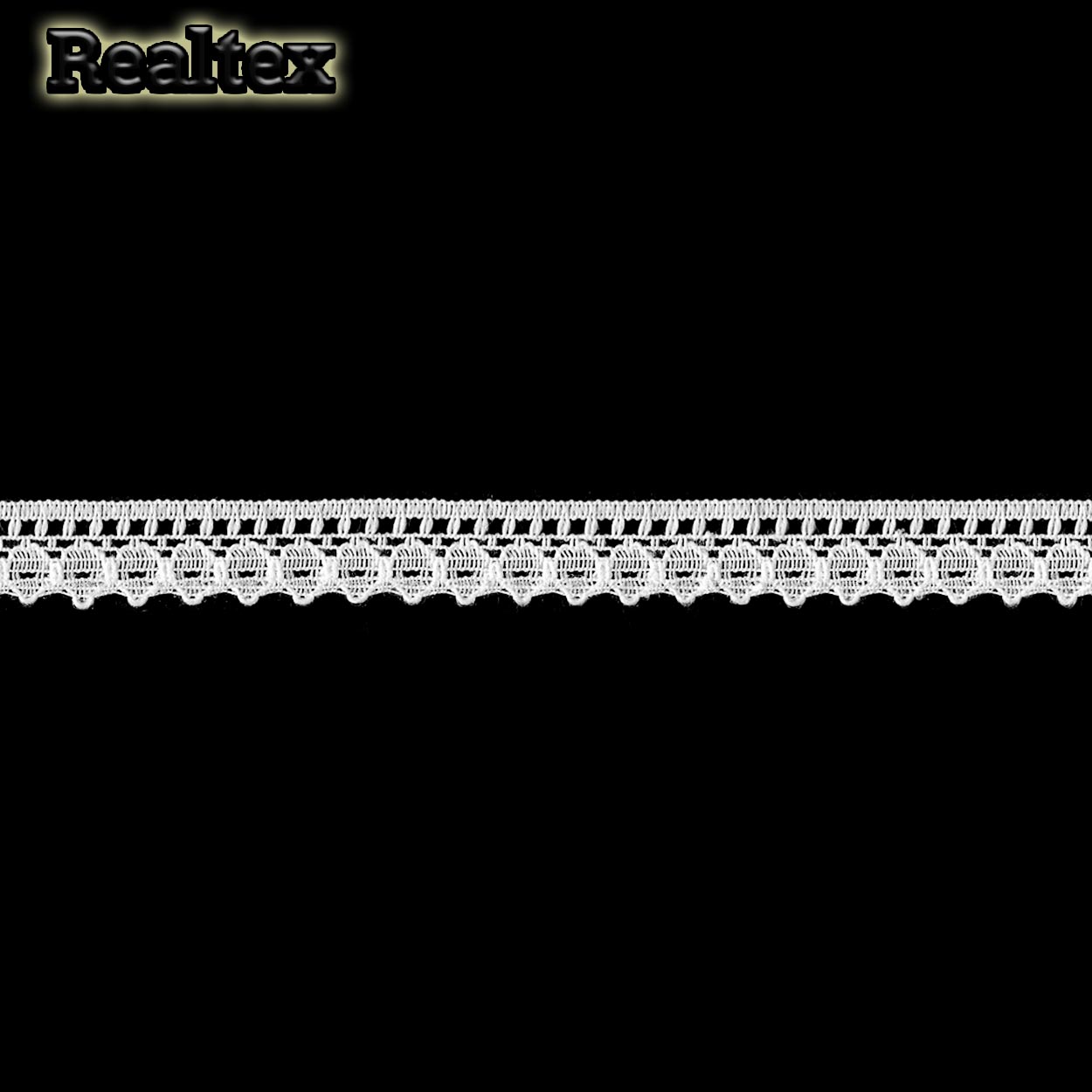 Кружево капроновое  10мм TBY 1665 (27,4м) цв.01 белый 