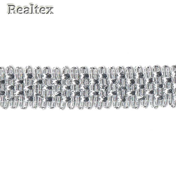 Тесьма металлизированная 19мм MTR-04 цв.серебро