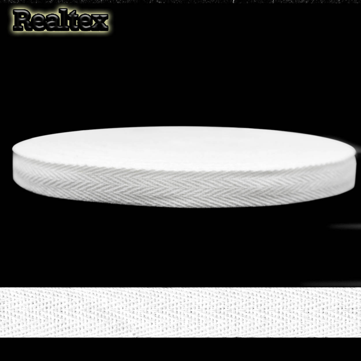 Тесьма киперная 15мм Realtex (50м) цв.белый