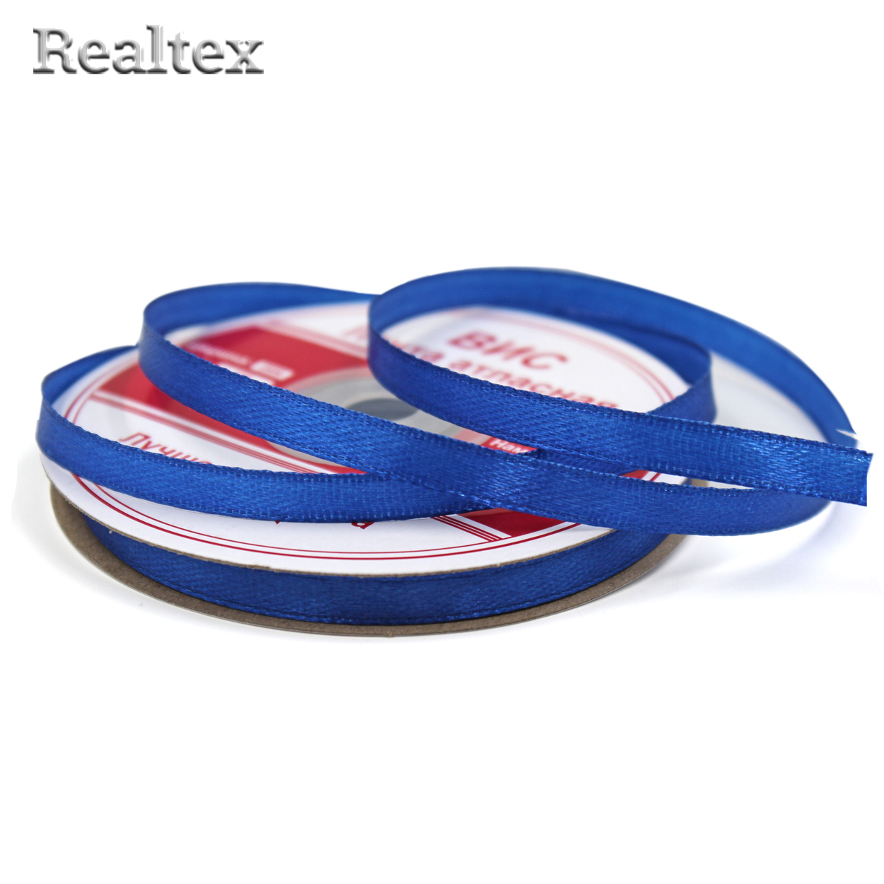 Лента атласная 6мм Realtex (27,4м) цв.170/171RS василек
