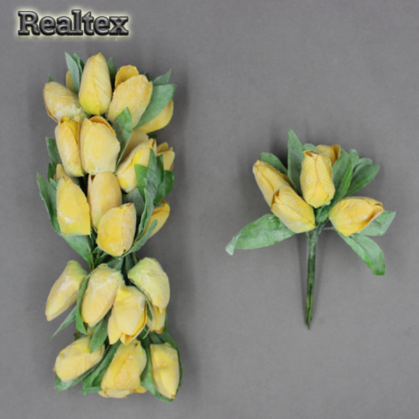 Декоративный букетик Realtex "Тюльпаны" (6 букетиков*6шт) цв.пепельно-желтый