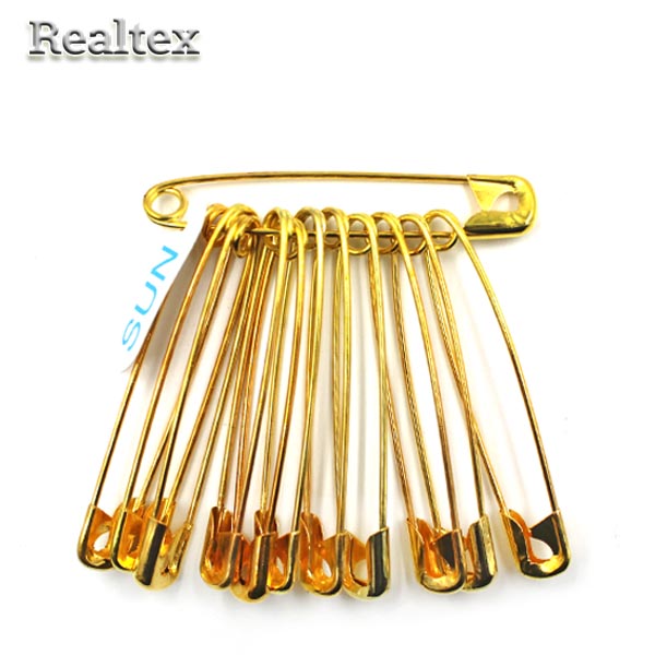 Булавки английские "Realtex" SUN №4 55мм цв.золото 