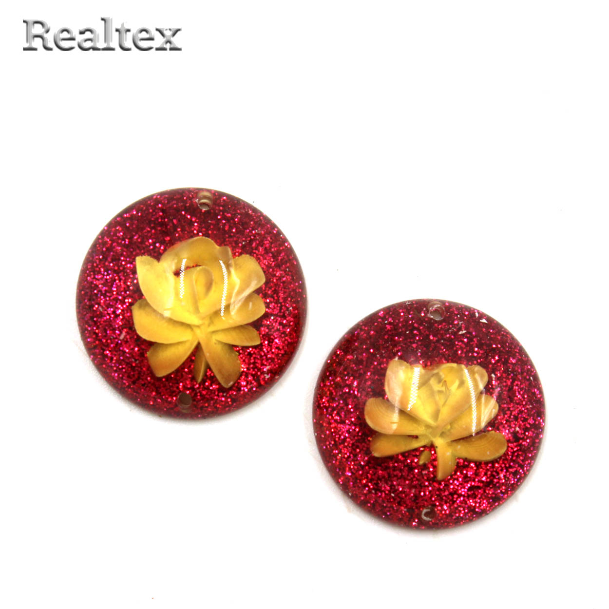 Стразы пластиковые пришивные AB-7 малые цв.малиновый 