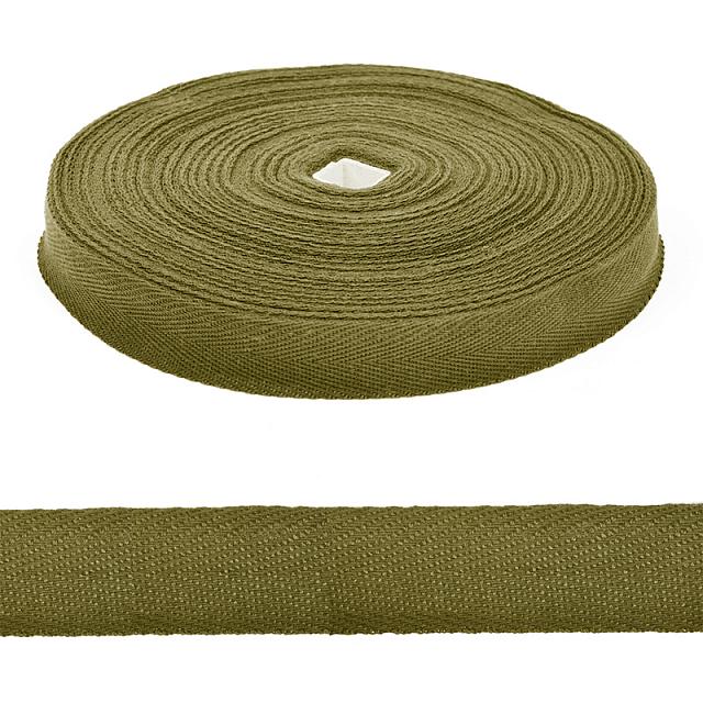 Тесьма киперная 25мм ЛКЭ (25ХХ-50) 1,9гр/см х/б цв.хаки
