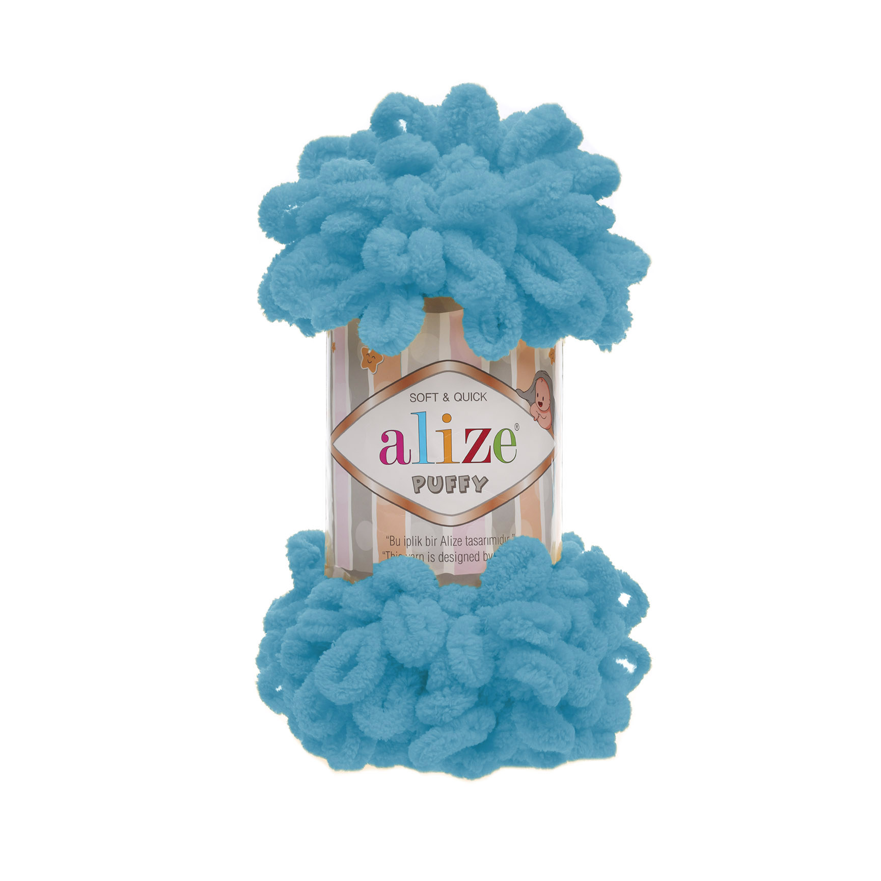 Пряжа Alize "Puffy" (100гр) цв.016 голубой