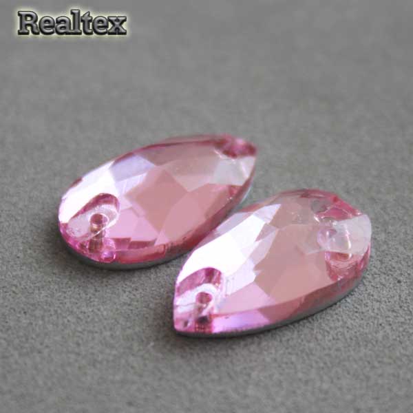 Стразы пришивные стекло капля 16*25мм Realtex цв.08 Rose