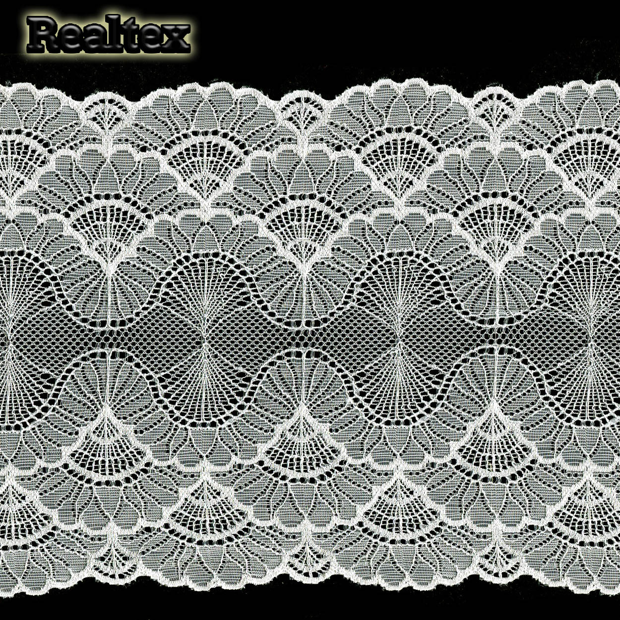 Кружево стрейч Реалтекс 180мм SF 6092-18 (15м) цв.светло-молочный