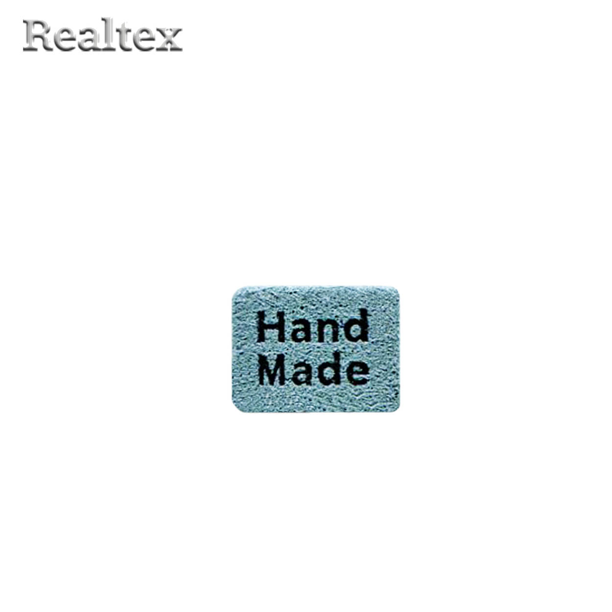 Бирка пришивная замша Realtex №22 "HandMade" цв.джинсовый
