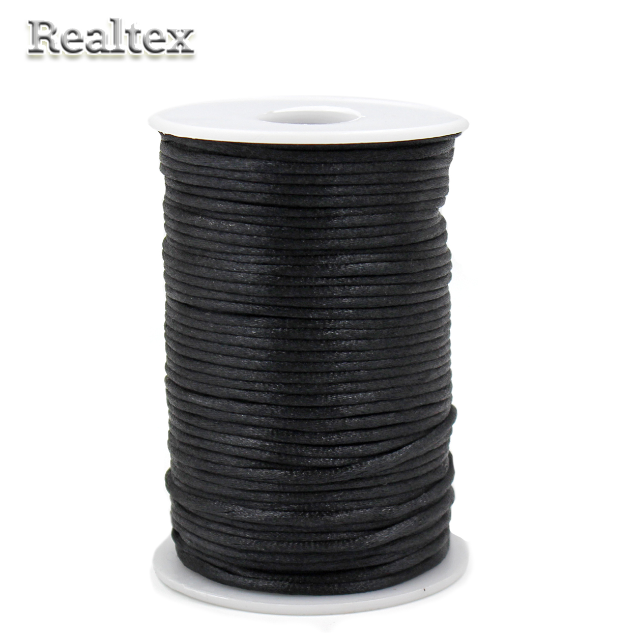 Шнур круглый атласный  Realtex 2мм (91.5м) цв.черный