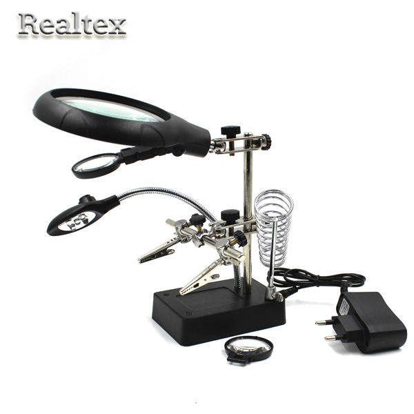 Лупа Realtex настольная с подсветкой MG 16129C 