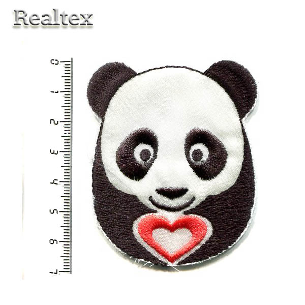 Термоаппликации детские 6007 "Панда сердце" цв.белый