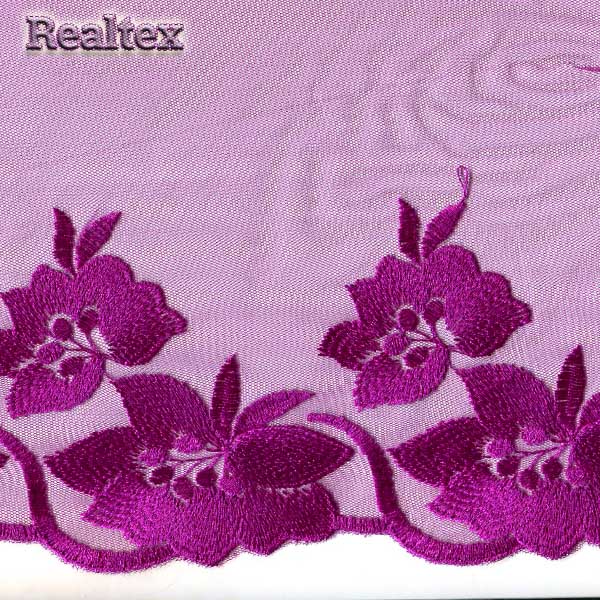 Кружево на сетке 210мм 53-4378 цв.855 фиолетовый