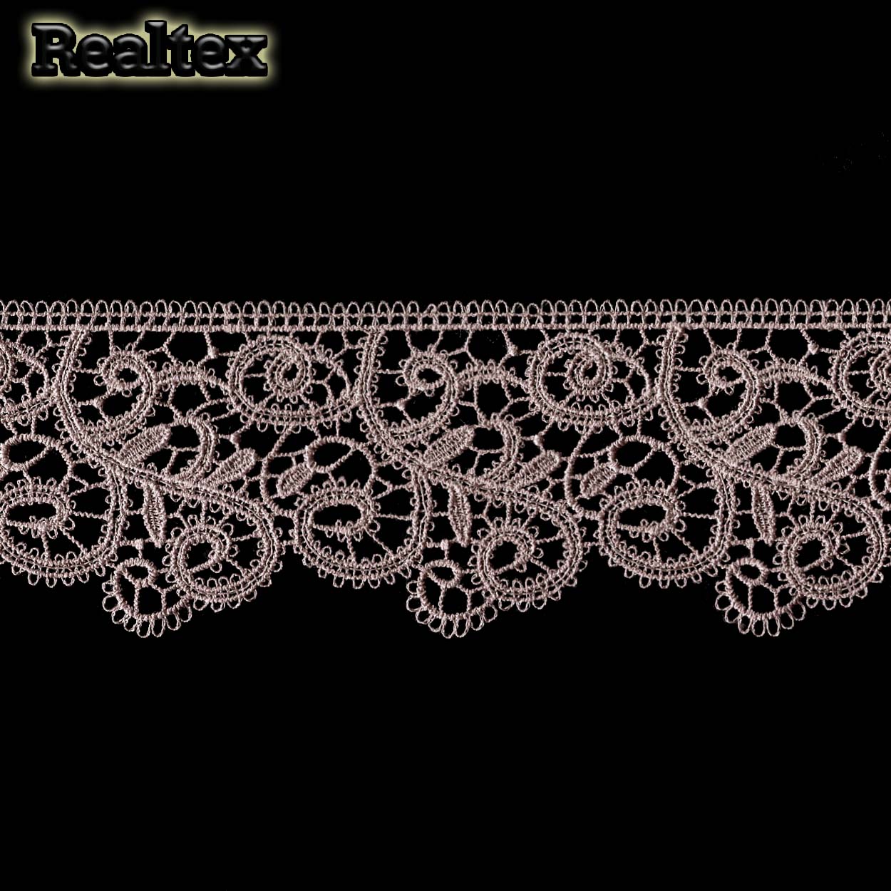 Кружево  гипюр  Realtex  60мм R-6510 (9,1м) цв.539 бежевый  