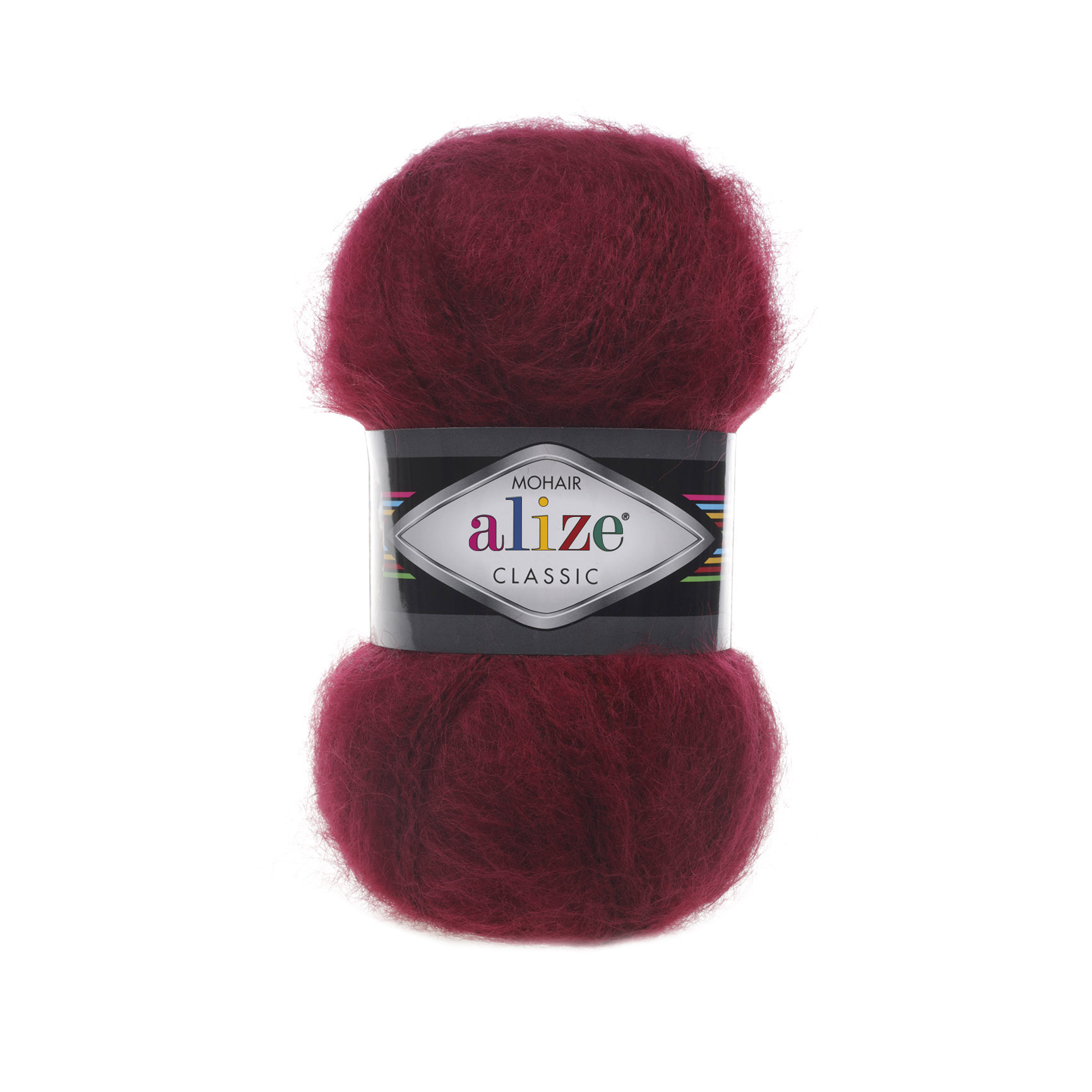 Пряжа Alize "Мохер Classic" (100гр) цв.057 бордовый