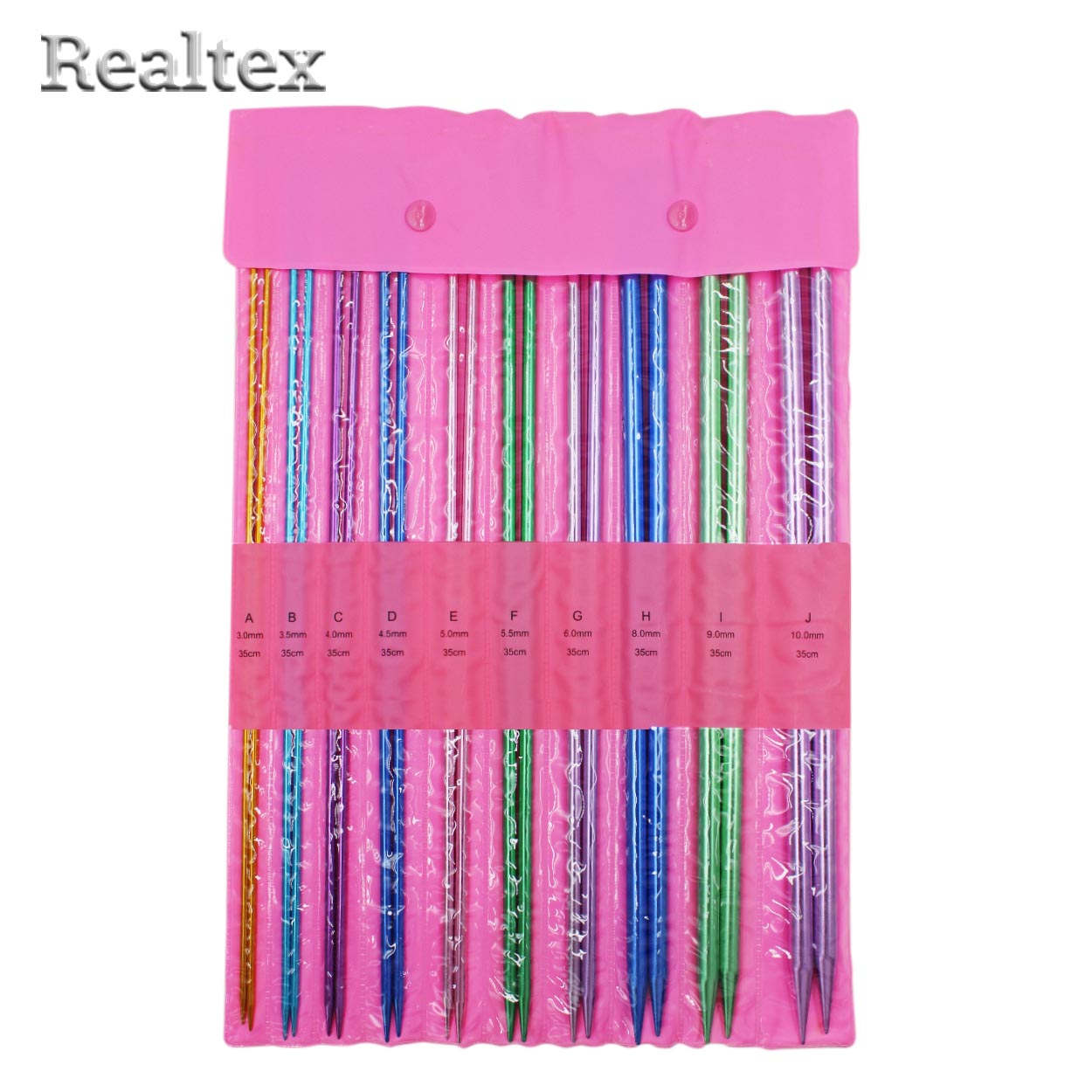 Набор спиц прямых для вязания Realtex 35см (10компл.)