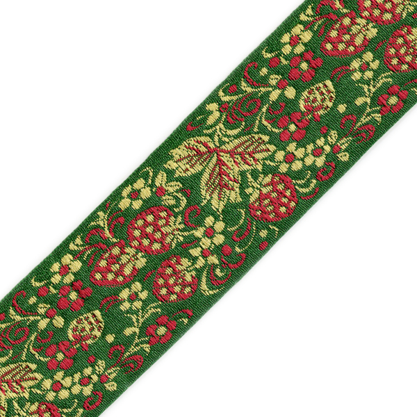Тесьма жакардовая 50мм с3379г17 рис.9540 (25м) цв.зеленый