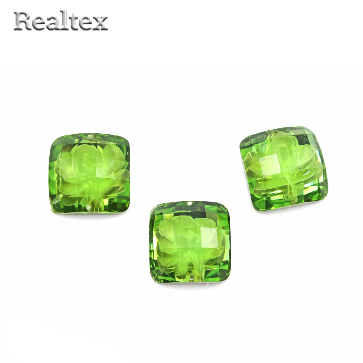 Стразы пластиковые пришивные AB-3 малые цв.салатовый 