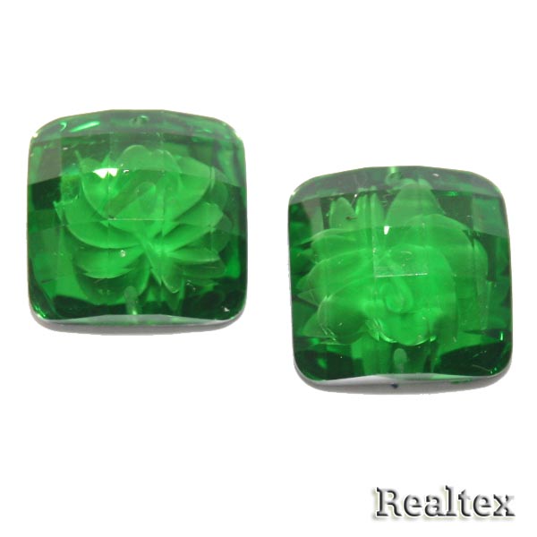 Стразы пластиковые пришивные AB-3 малые цв.зеленый