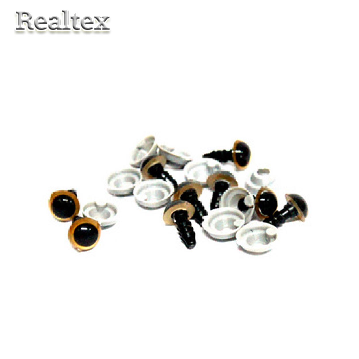 Глазки пластиковые с фиксатором для игрушек 10*14мм №5 26533 цв.жёлтый