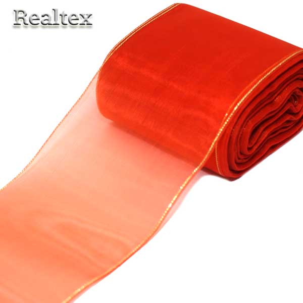 Лента капроновая 80мм "Органза-80" с3651г17 с метанитом цв.35 коралловый 