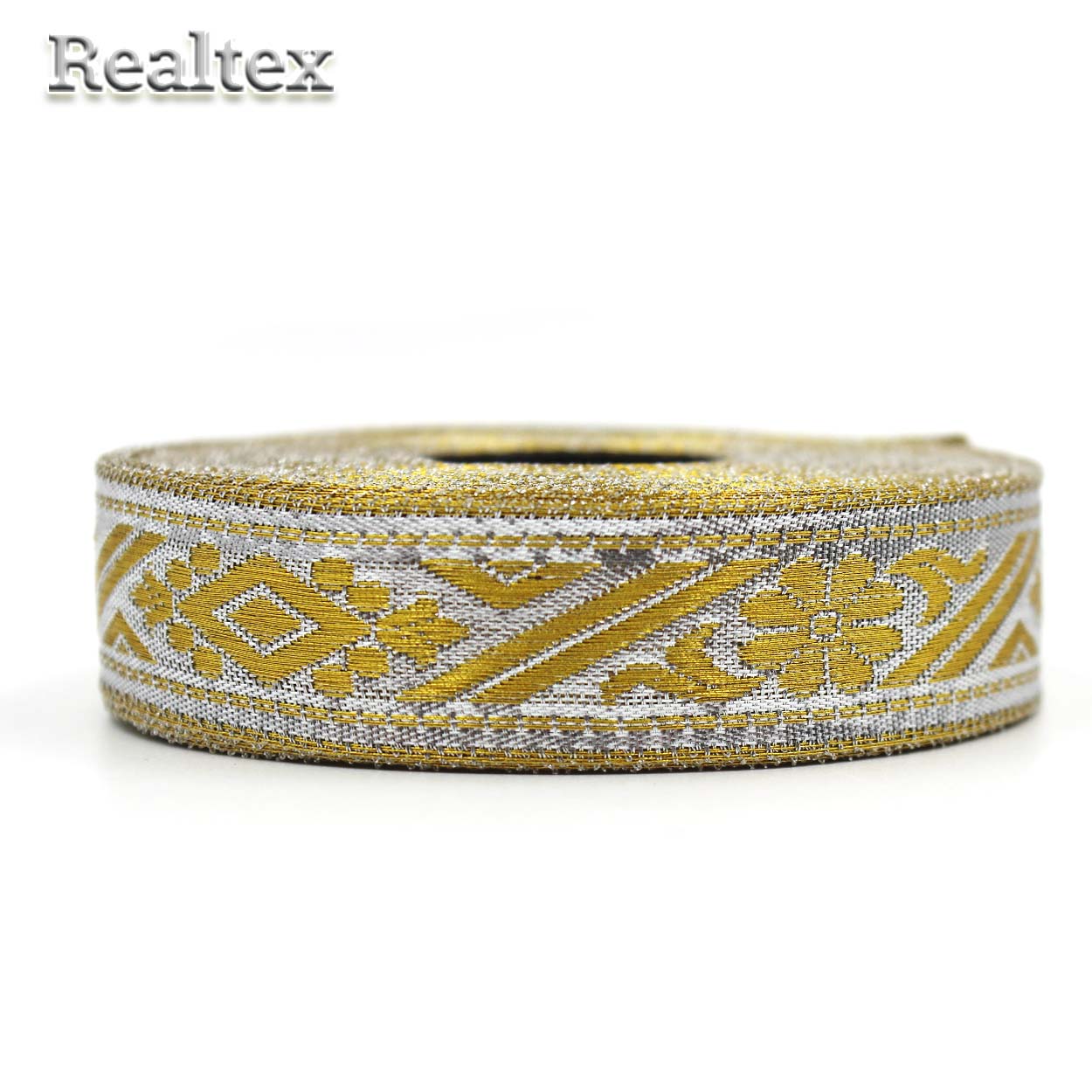 Тесьма церковная 22мм 01401 цв.серебро/золото