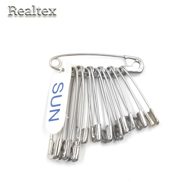 Булавки английские "Realtex" SUN MIX №0-1-2 цв.никель 