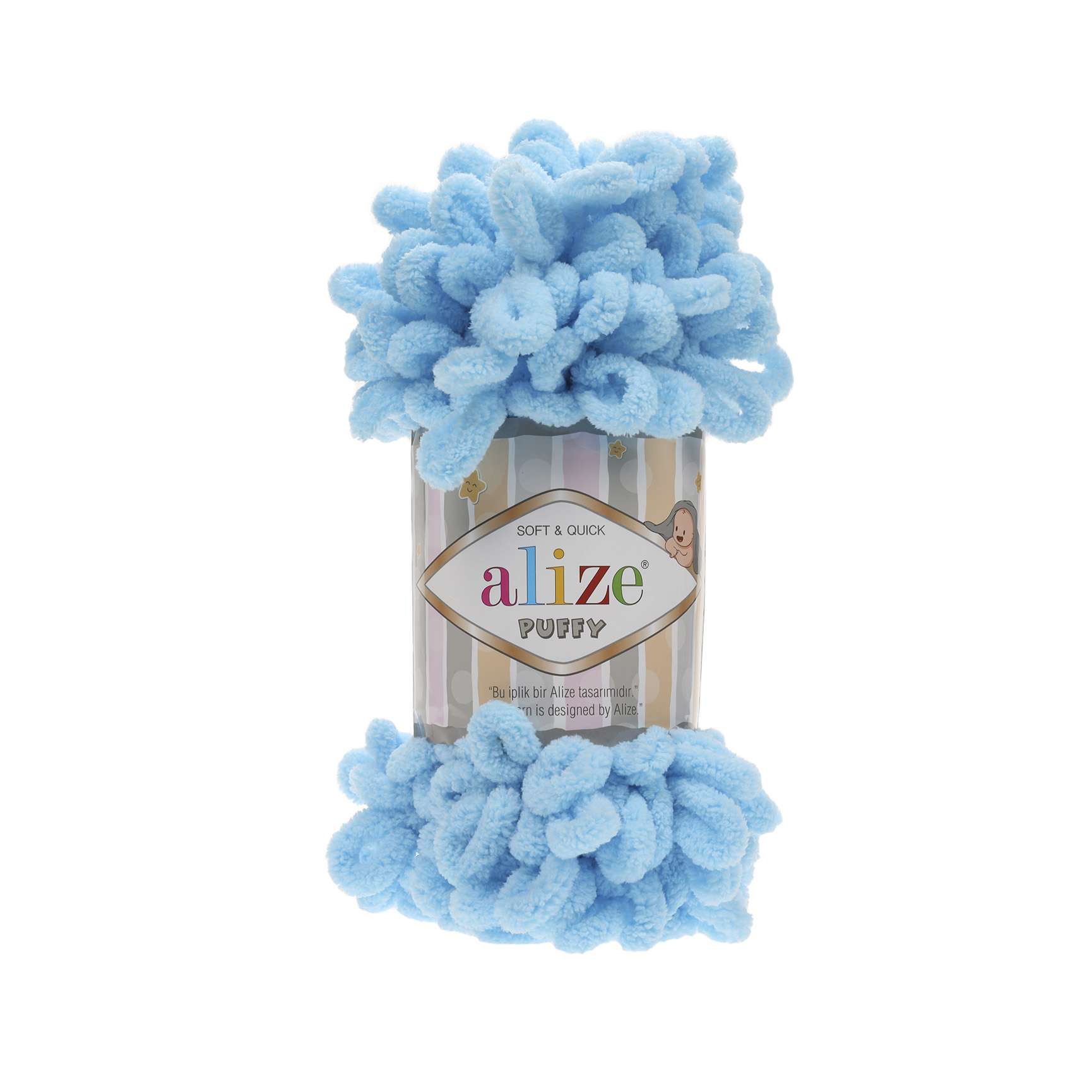 Пряжа Alize "Puffy" (100гр) цв.287 светло-бирюзовый