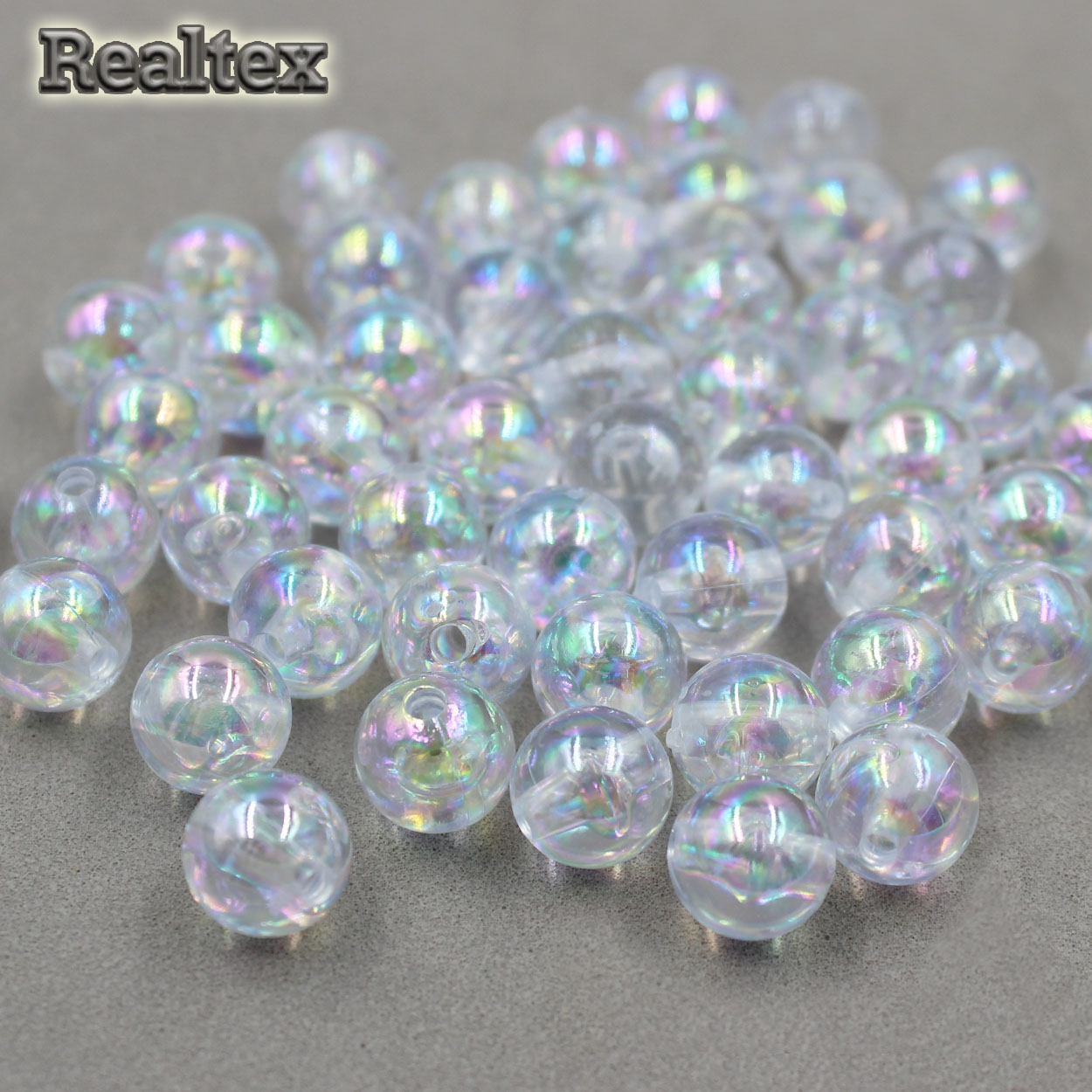 Бусины пластик Realtex 10мм под жемчуг (100гр) цв.TAB